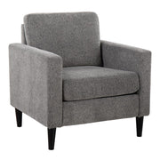 LumiSource Wendy Accent Chair in Black Wood/Grey Fabric - CHR-WENDYACBKGY