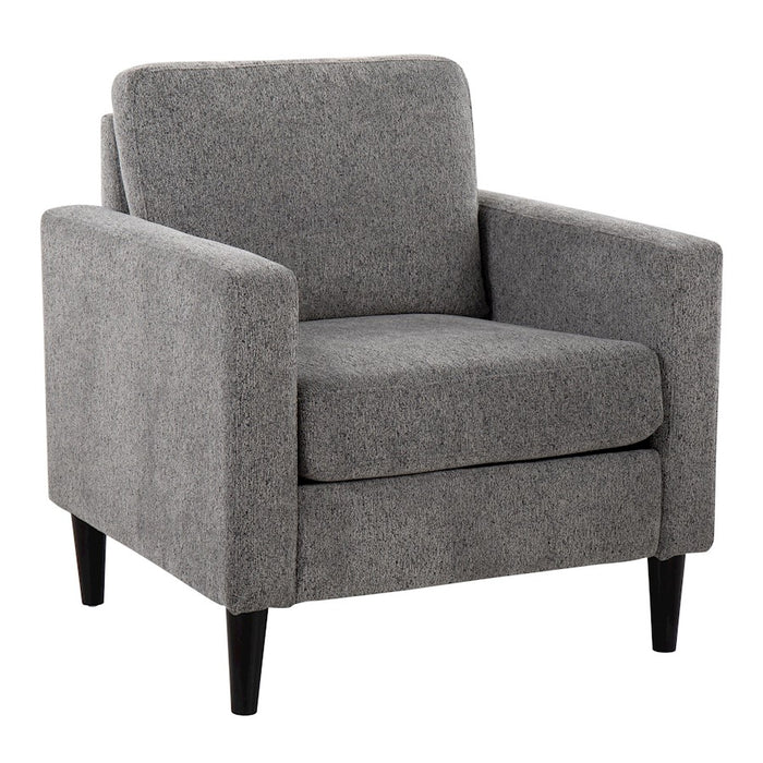 LumiSource Wendy Accent Chair in Black Wood/Grey Fabric - CHR-WENDYACBKGY