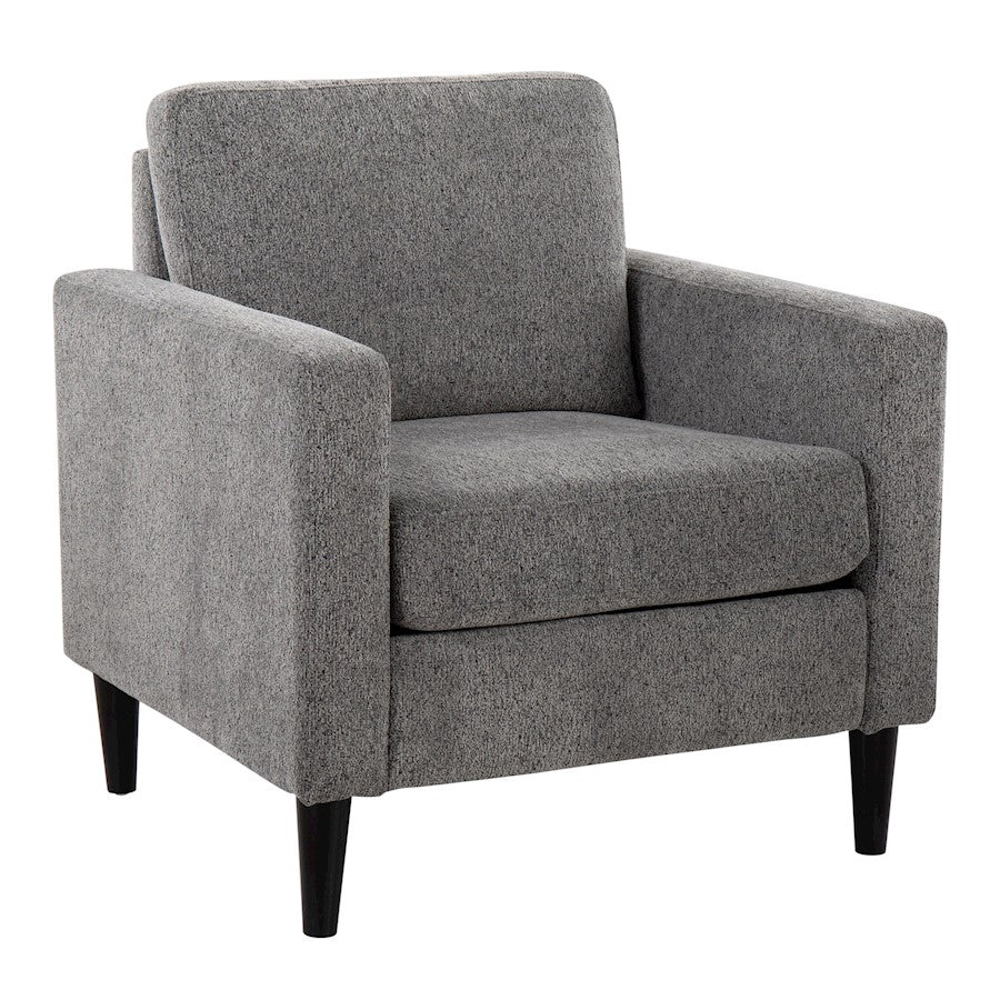 LumiSource Wendy Accent Chair in Black Wood/Grey Fabric - CHR-WENDYACBKGY