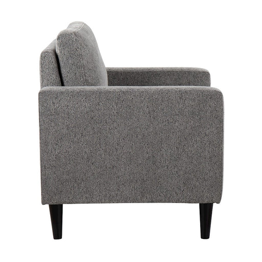 LumiSource Wendy Accent Chair in Black Wood/Grey Fabric