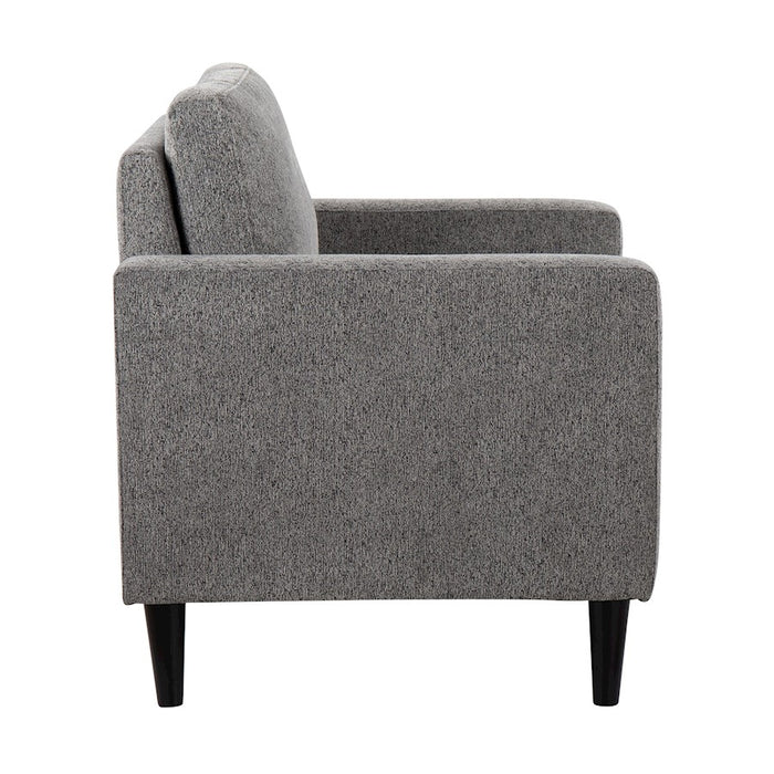 LumiSource Wendy Accent Chair in Black Wood/Grey Fabric