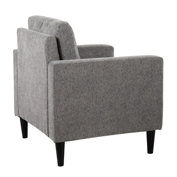 LumiSource Wendy Accent Chair in Black Wood/Grey Fabric