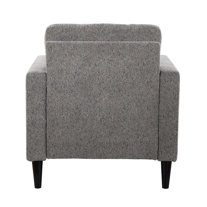 LumiSource Wendy Accent Chair in Black Wood/Grey Fabric
