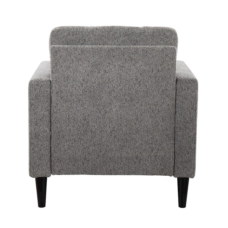 LumiSource Wendy Accent Chair | Contemporary Black Wood and Grey Fabric | Living Room & Bedroom | 29.5 x 31 x 33 in | Model CHR-WENDYACBKGY