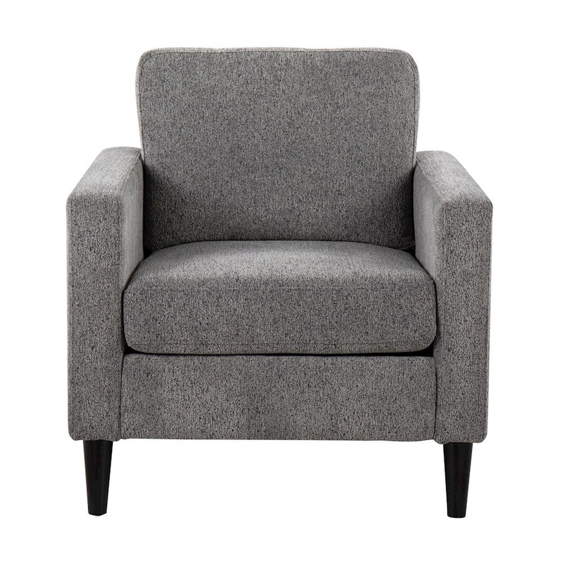 LumiSource Wendy Accent Chair | Contemporary Black Wood and Grey Fabric | Living Room & Bedroom | 29.5 x 31 x 33 in | Model CHR-WENDYACBKGY