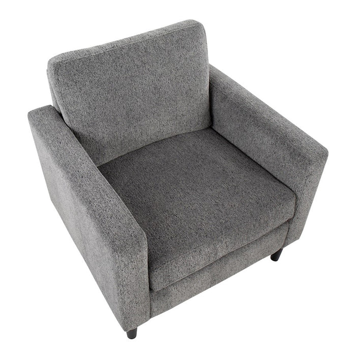 LumiSource Wendy Accent Chair in Black Wood/Grey Fabric