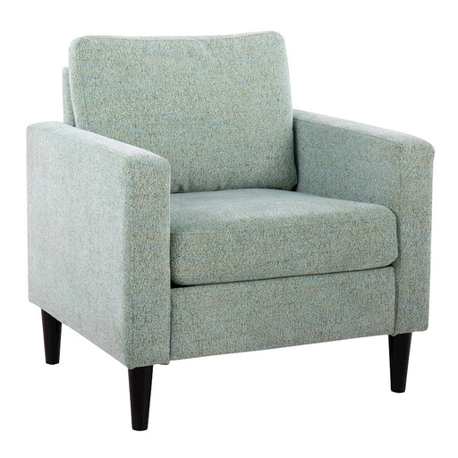 LumiSource Wendy Accent Chair, Black Wood/Light Green Fabric - CHR-WENDYACBKLGN