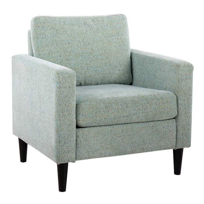 LumiSource Wendy Accent Chair, Black Wood/Light Green Fabric - CHR-WENDYACBKLGN