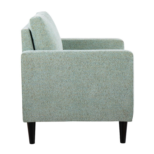LumiSource Wendy Accent Chair, Black Wood/Light Green Fabric