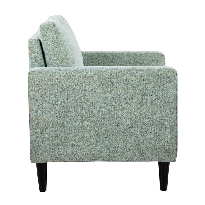 LumiSource Wendy Accent Chair, Black Wood/Light Green Fabric