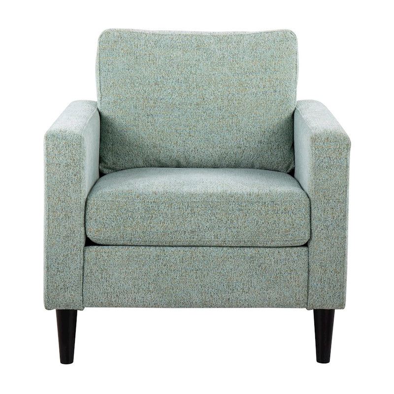LumiSource Wendy Accent Chair, Black Wood/Light Green Fabric