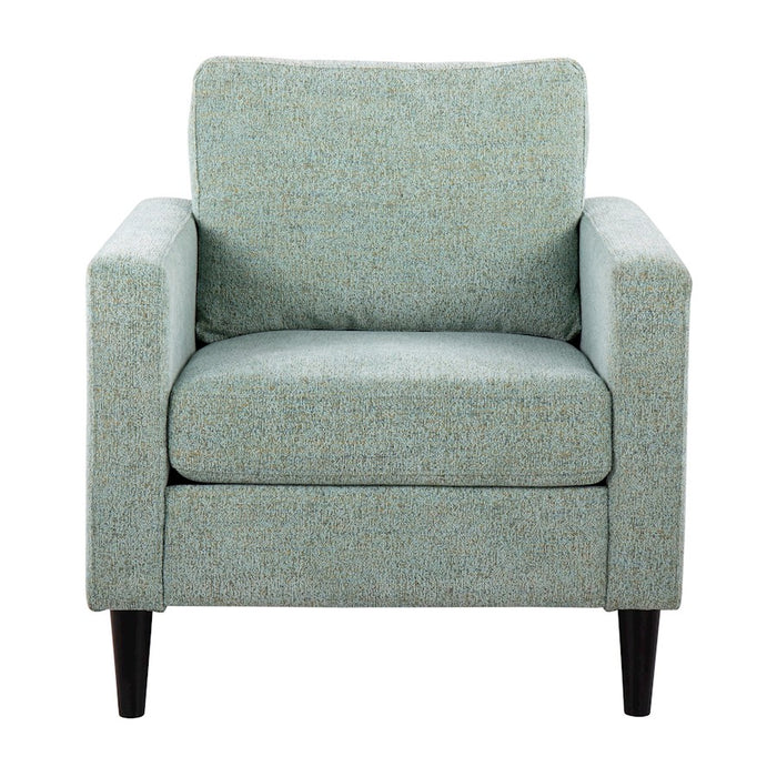 LumiSource Wendy Accent Chair, Black Wood/Light Green Fabric
