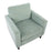 LumiSource Wendy Accent Chair, Black Wood/Light Green Fabric