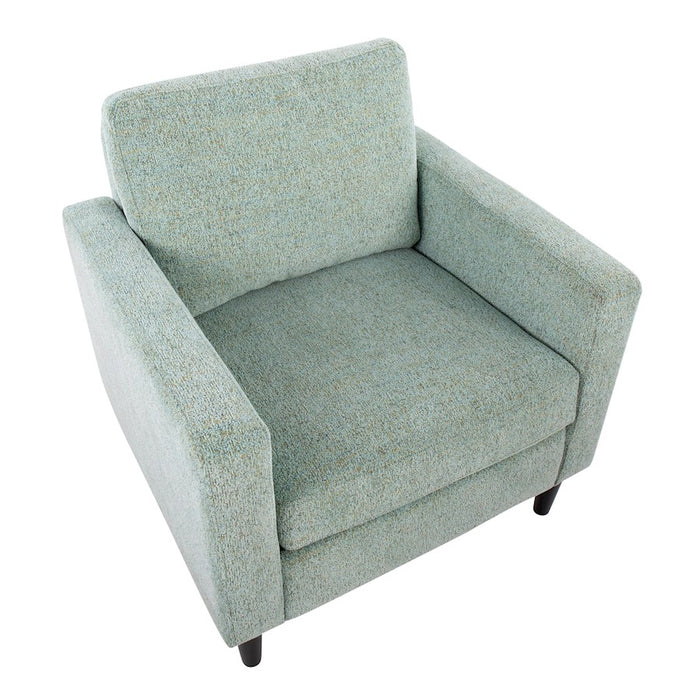 LumiSource Wendy Accent Chair, Black Wood/Light Green Fabric