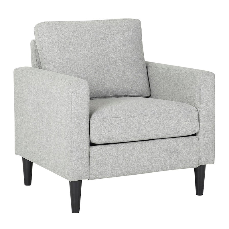 LumiSource Wendy Arm Chair in Black Wood/Grey Fabric - CHR-WENDYBKGY