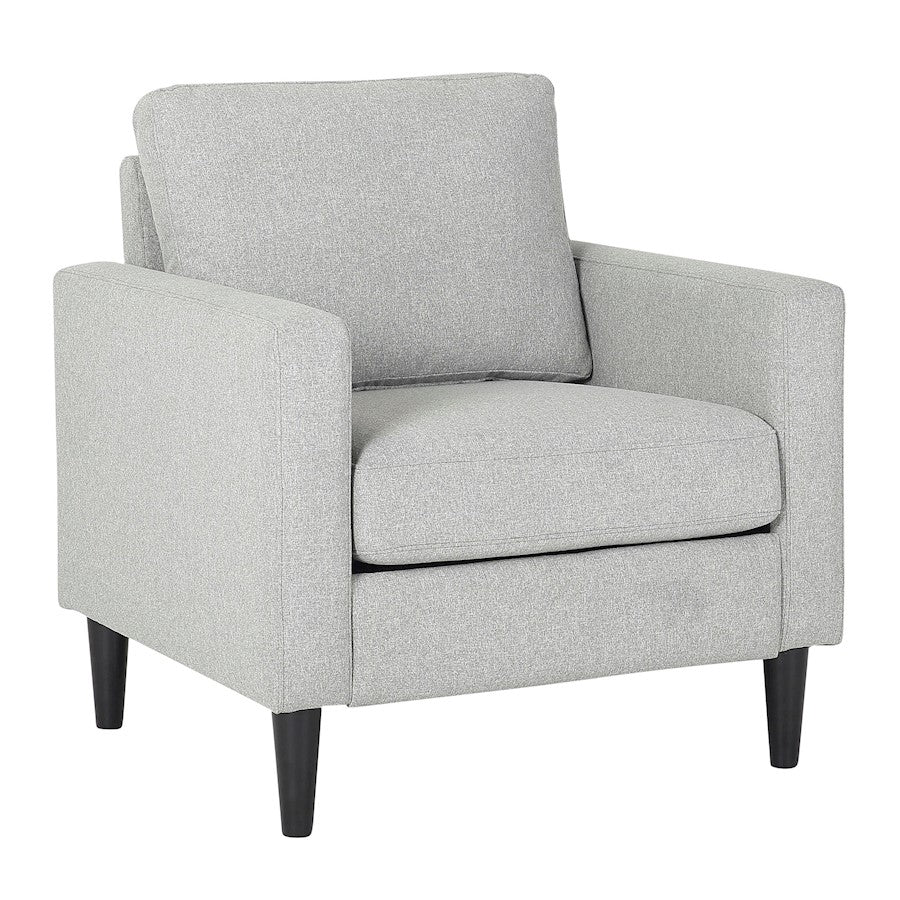 LumiSource Wendy Arm Chair in Black Wood/Grey Fabric - CHR-WENDYBKGY