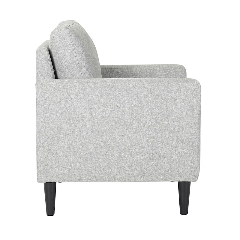 LumiSource Wendy Arm Chair in Black Wood/Grey Fabric