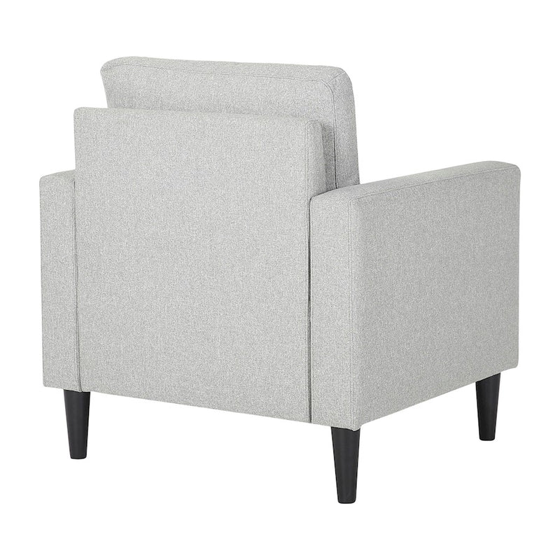 LumiSource Wendy Arm Chair in Black Wood/Grey Fabric