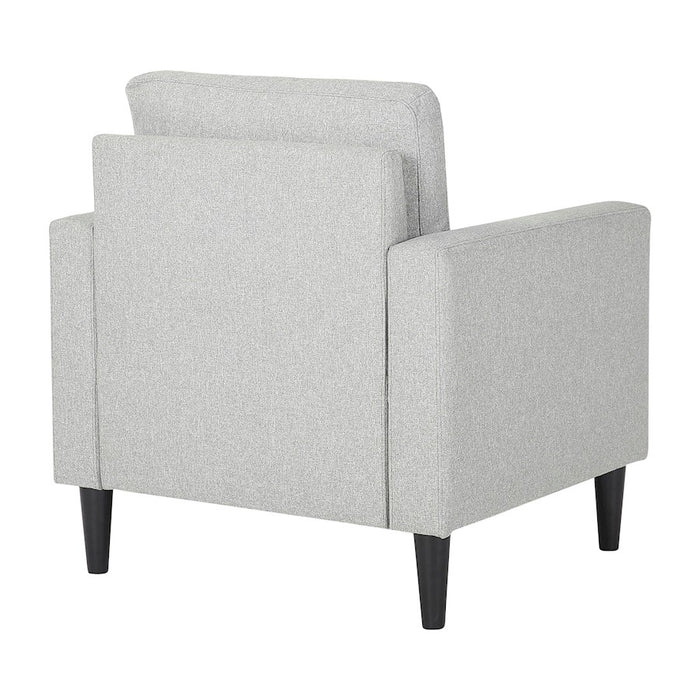 LumiSource Wendy Arm Chair in Black Wood/Grey Fabric