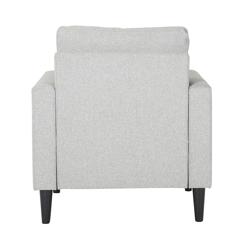 LumiSource Wendy Arm Chair in Black Wood/Grey Fabric
