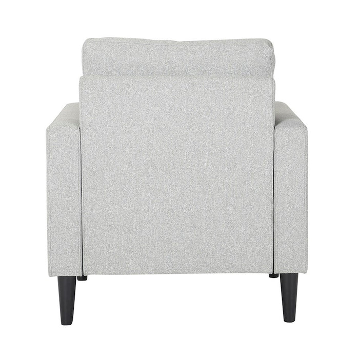 LumiSource Wendy Arm Chair in Black Wood/Grey Fabric