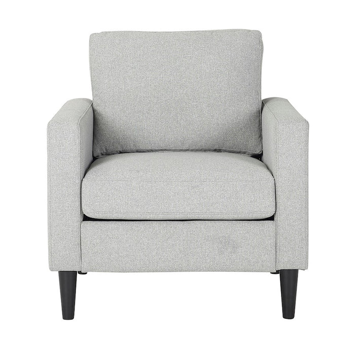 LumiSource Wendy Arm Chair in Black Wood/Grey Fabric
