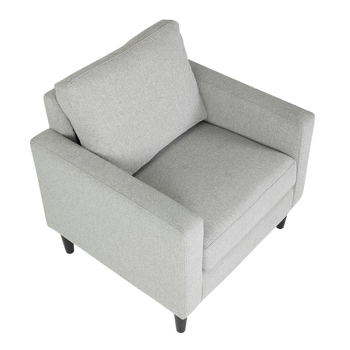 LumiSource Wendy Arm Chair in Black Wood/Grey Fabric