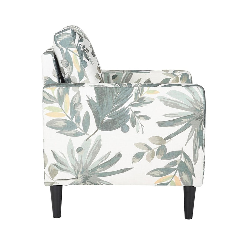 LumiSource Wendy Arm Chair, Black/Cream/Green Floral Print