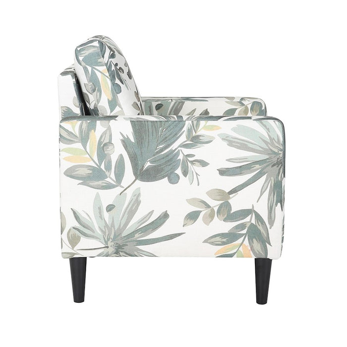 LumiSource Wendy Arm Chair, Black/Cream/Green Floral Print