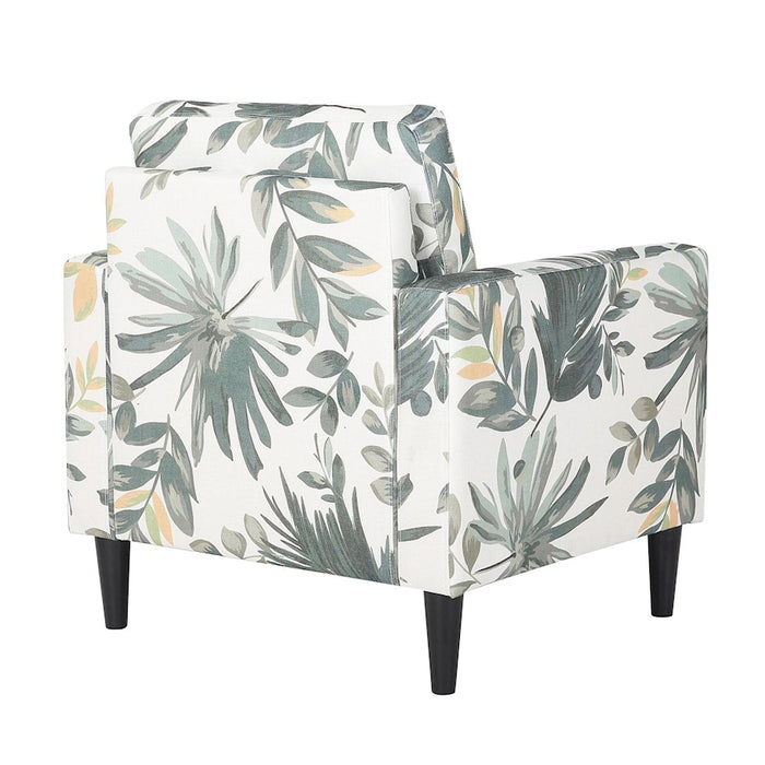 LumiSource Wendy Arm Chair, Black/Cream/Green Floral Print