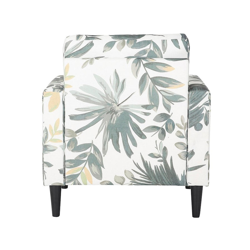 LumiSource Wendy Arm Chair, Black/Cream/Green Floral Print