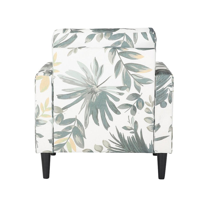 LumiSource Wendy Arm Chair, Black/Cream/Green Floral Print