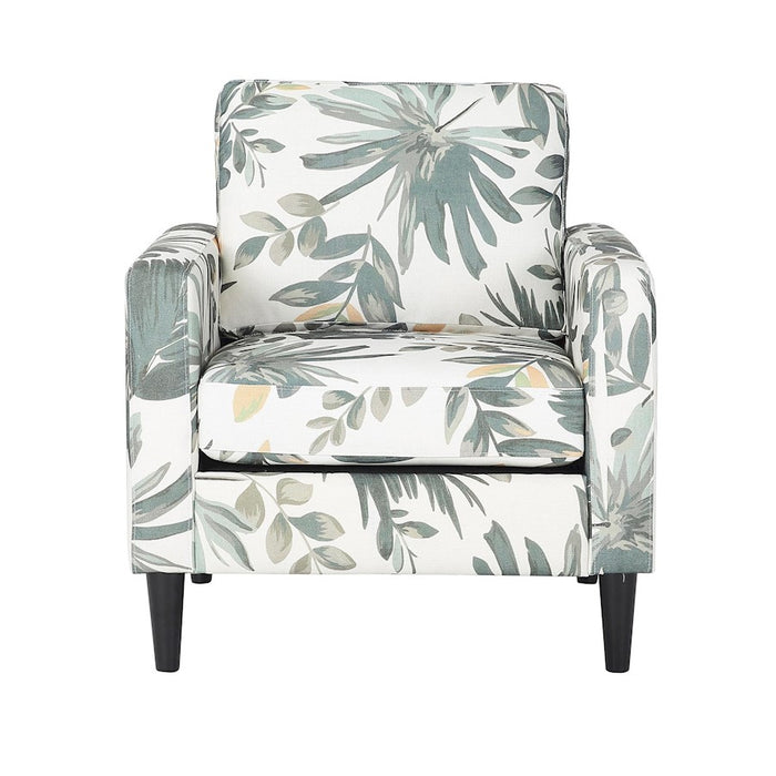 LumiSource Wendy Arm Chair, Black/Cream/Green Floral Print