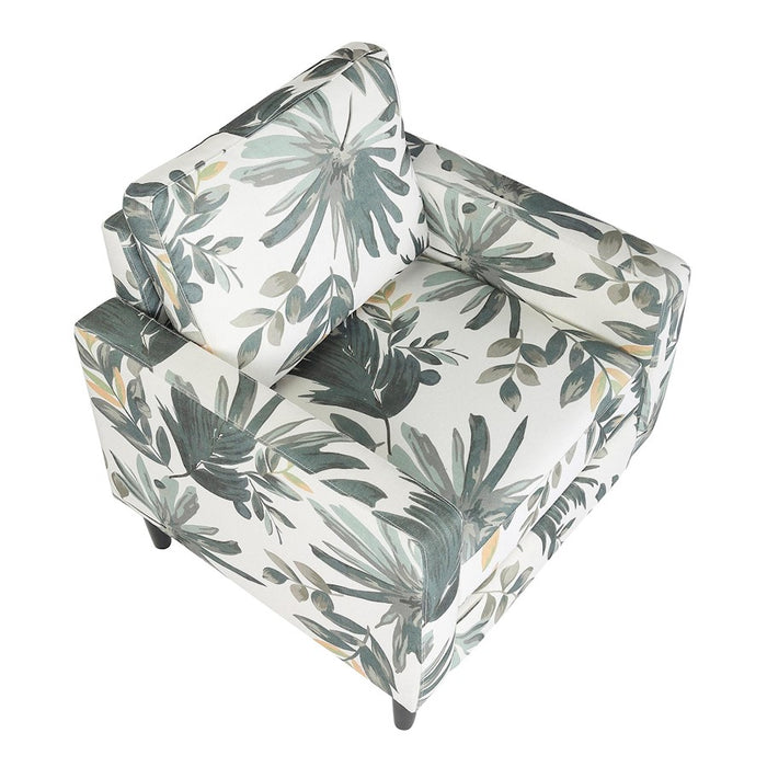 LumiSource Wendy Arm Chair, Black/Cream/Green Floral Print