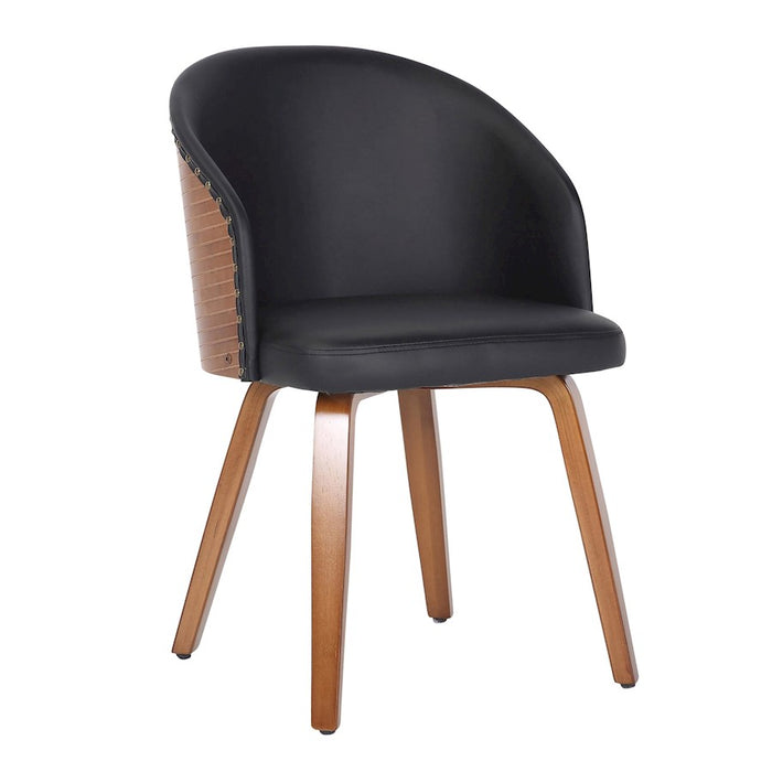 LumiSource Ahoy Side Chair in Walnut Bamboo/Black PU - CHS-AHOYWLBK