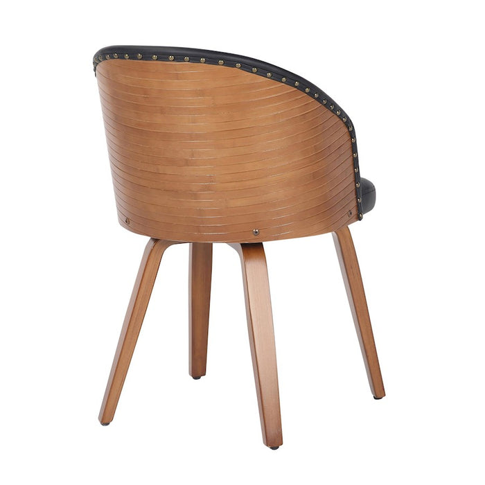 LumiSource Ahoy Side Chair in Walnut Bamboo/Black PU