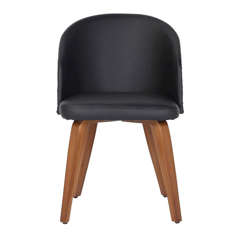 LumiSource Ahoy Side Chair in Walnut Bamboo/Black PU