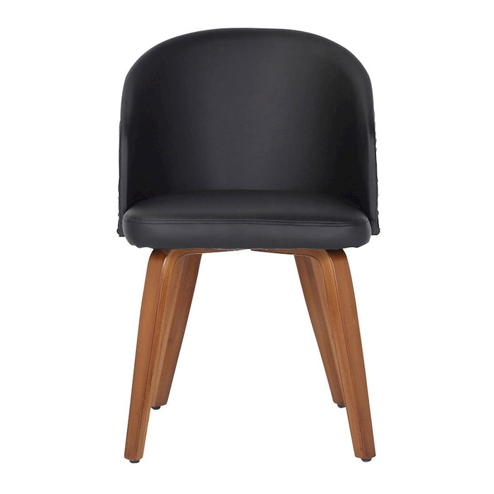 LumiSource Ahoy Side Chair in Walnut Bamboo/Black PU