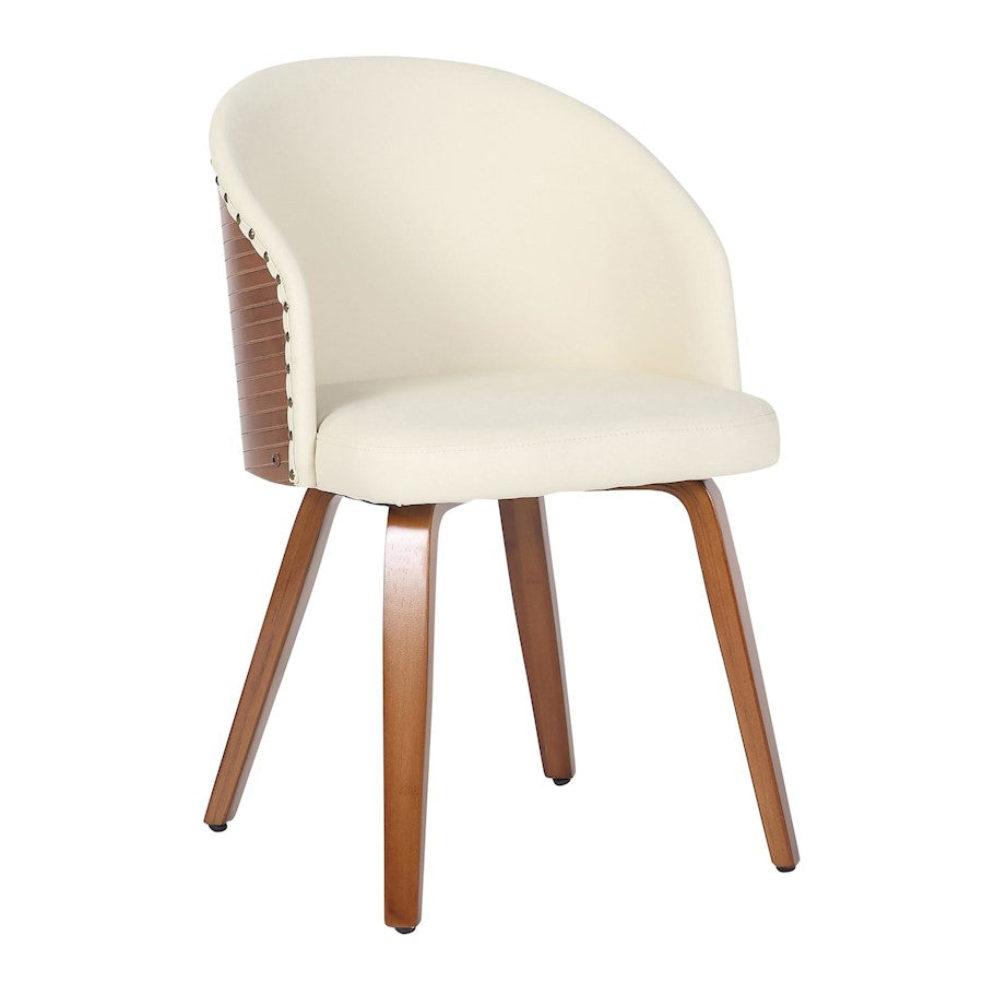 LumiSource Ahoy Side Chair in Walnut Bamboo/Cream PU - CHS-AHOYWLCR