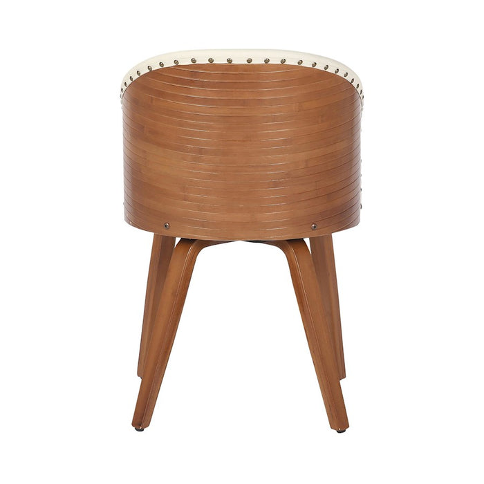 LumiSource Ahoy Side Chair in Walnut Bamboo/Cream PU