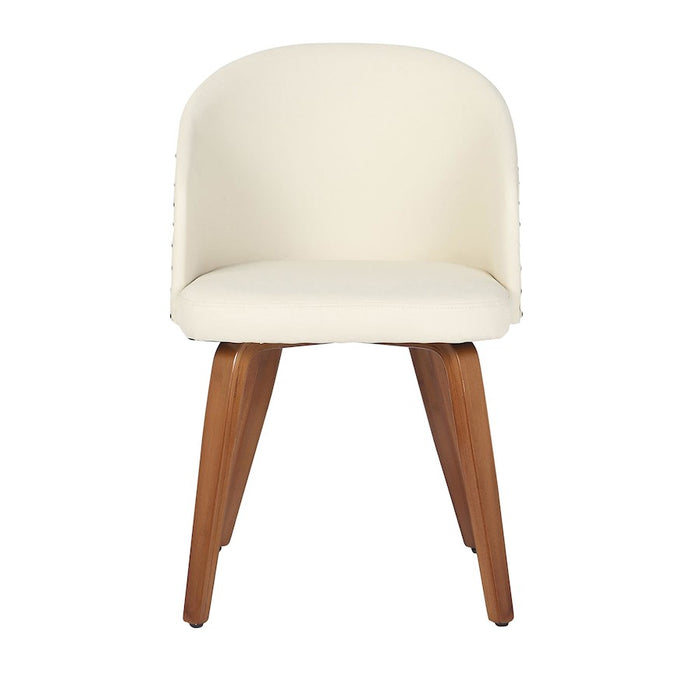 LumiSource Ahoy Side Chair in Walnut Bamboo/Cream PU