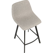 LumiSource Outlaw Counter Stool Set of 2 | Industrial Grey PU Leather and Black Metal | Kitchen & Bar Seating | Model CS-OUTLWBK-GY2