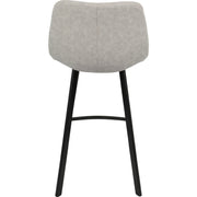 LumiSource Outlaw Counter Stool Set of 2 | Industrial Grey PU Leather and Black Metal | Kitchen & Bar Seating | Model CS-OUTLWBK-GY2