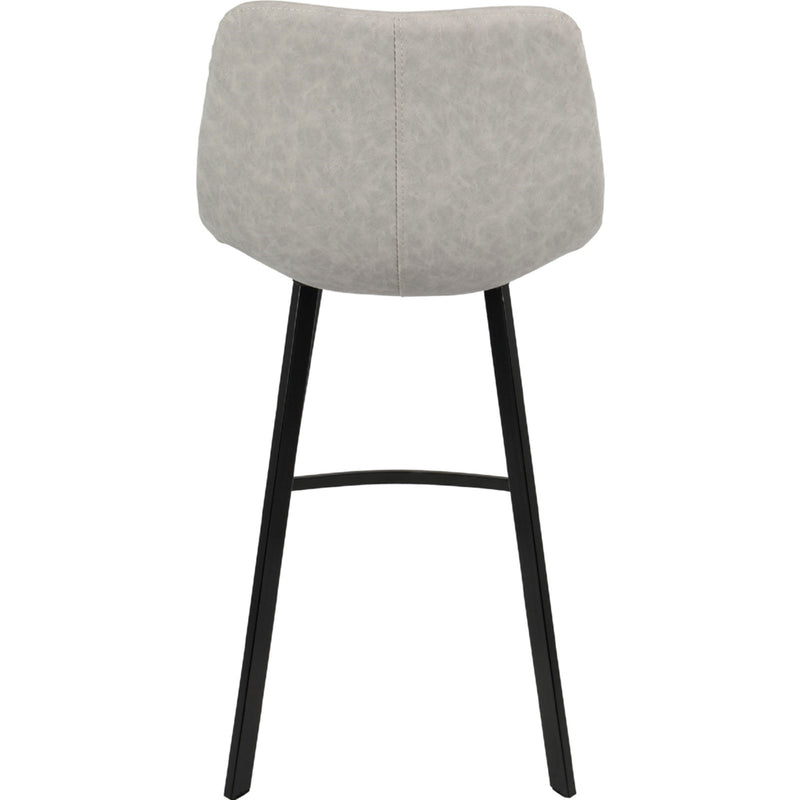 LumiSource Outlaw Counter Stool Set of 2 | Industrial Grey PU Leather and Black Metal | Kitchen & Bar Seating | Model CS-OUTLWBK-GY2