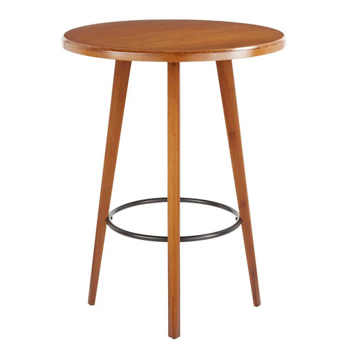 LumiSource Ahoy Counter Table, Walnut Bamboo/Black Metal