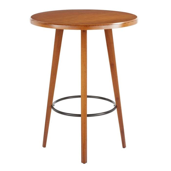 LumiSource Ahoy Counter Table, Walnut Bamboo/Black Metal