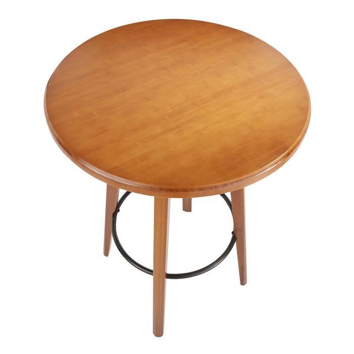 LumiSource Ahoy Counter Table, Walnut Bamboo/Black Metal