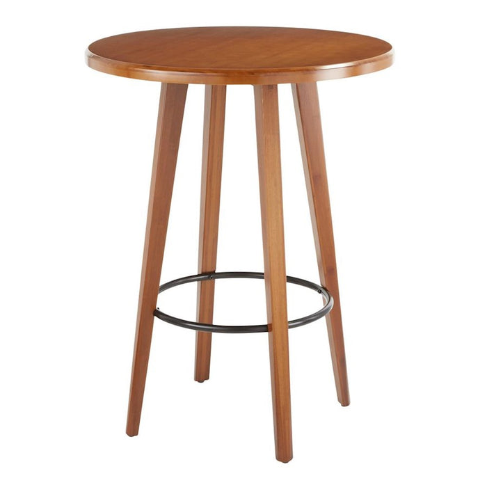 LumiSource Ahoy Counter Table, Walnut Bamboo/Black Metal
