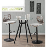 LumiSource Clara Square Counter Table | Mid-Century Black Metal and Clear Glass | Kitchen & Dining Room Table | Model CT-CLR3030BKGL