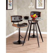 LumiSource Clara Square Counter Table | Mid-Century Black Metal and Clear Glass | Kitchen & Dining Room Table | Model CT-CLR3030BKGL